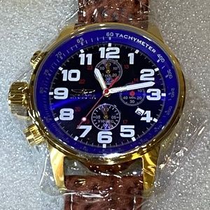 Invicta I Force Lefty Quartz Chrono Leather Strap